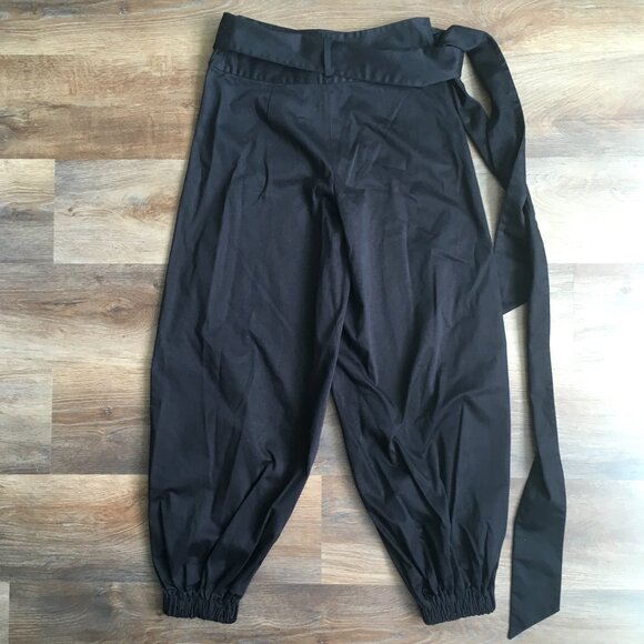 Alexis Janes Black Wide Leg Pants Joggers Belted Harem High Rise Extra Small XS - Picture 6 of 13